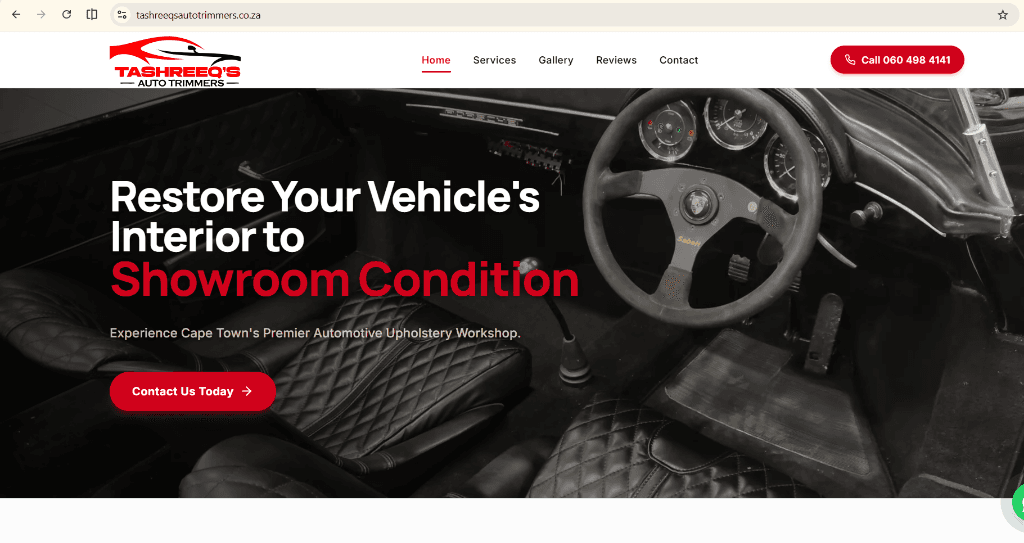 Tashreeq's Auto Trimmers website preview